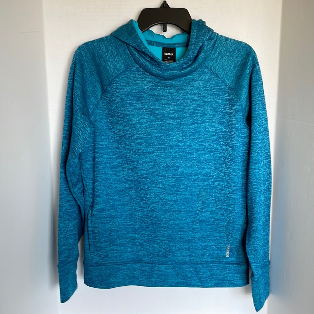 Reebok blue hooded sweatshirt with pockets & thumbholes  Youth size XL